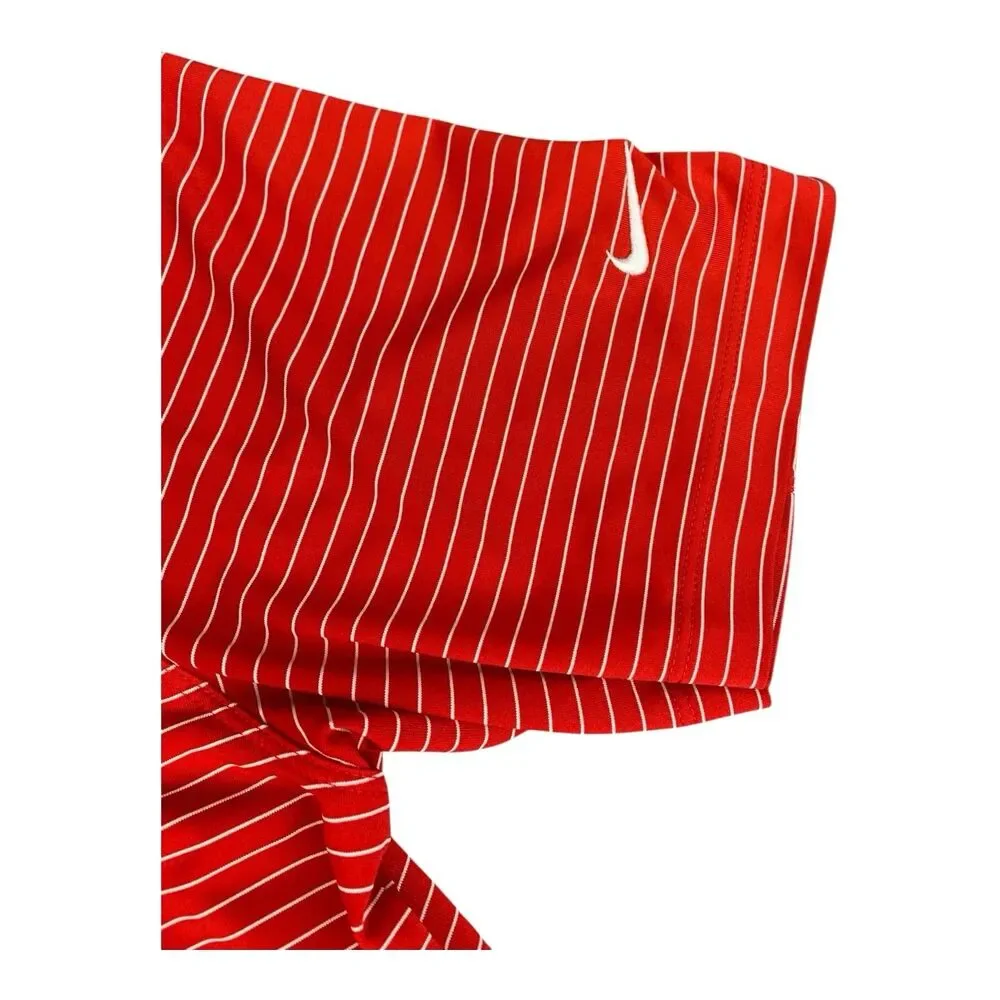 Nike Golf Dri-Fit Men's Large Golf Polo Red Striped Tour Performance, Cog Hill